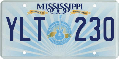MS license plate YLT230