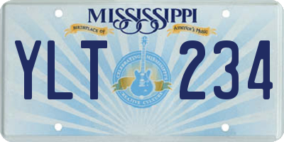 MS license plate YLT234
