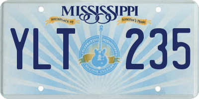 MS license plate YLT235