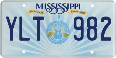 MS license plate YLT982