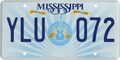 MS license plate YLU072