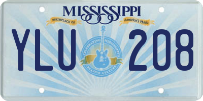 MS license plate YLU208