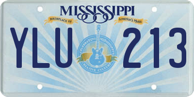 MS license plate YLU213