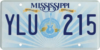 MS license plate YLU215