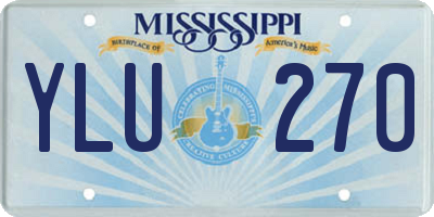 MS license plate YLU270