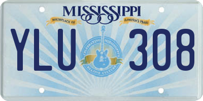 MS license plate YLU308