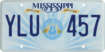 MS license plate YLU457