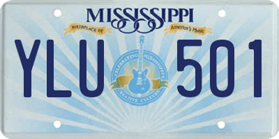 MS license plate YLU501
