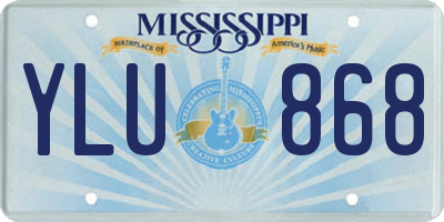 MS license plate YLU868