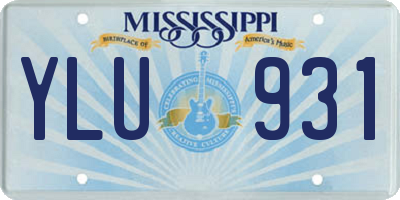 MS license plate YLU931