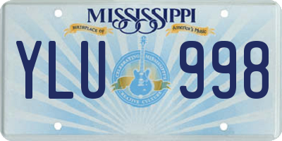 MS license plate YLU998