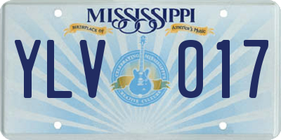 MS license plate YLV017