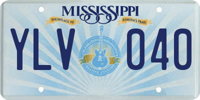 MS license plate YLV040