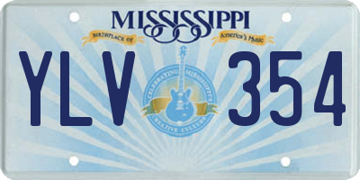 MS license plate YLV354
