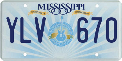MS license plate YLV670
