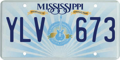 MS license plate YLV673