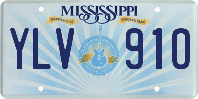 MS license plate YLV910