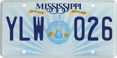 MS license plate YLW026
