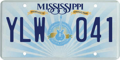 MS license plate YLW041