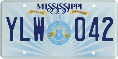 MS license plate YLW042