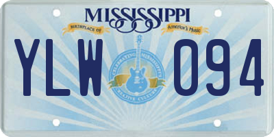 MS license plate YLW094