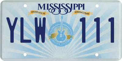 MS license plate YLW111