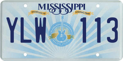 MS license plate YLW113