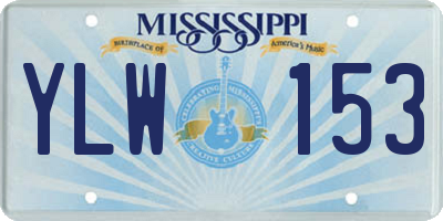 MS license plate YLW153