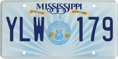 MS license plate YLW179