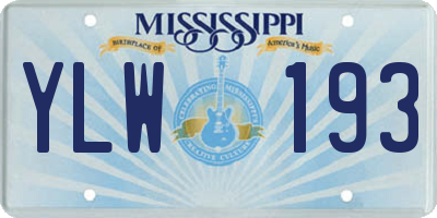 MS license plate YLW193