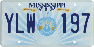 MS license plate YLW197