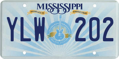 MS license plate YLW202