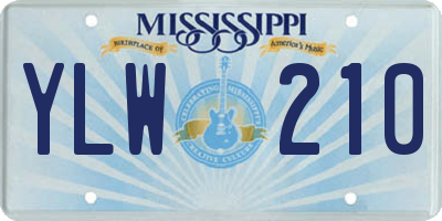 MS license plate YLW210