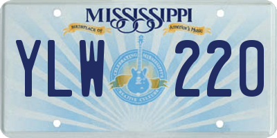MS license plate YLW220