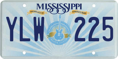 MS license plate YLW225