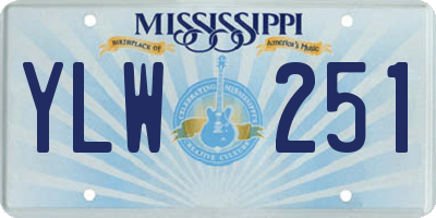 MS license plate YLW251
