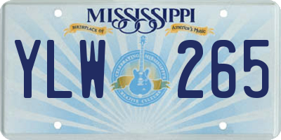 MS license plate YLW265