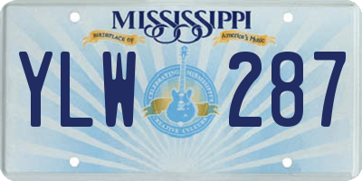 MS license plate YLW287