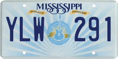 MS license plate YLW291