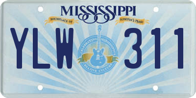 MS license plate YLW311