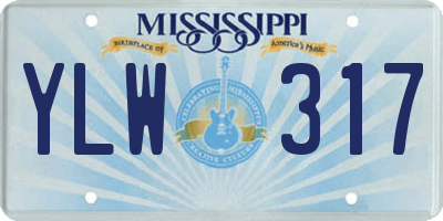 MS license plate YLW317