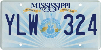 MS license plate YLW324