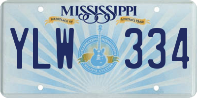 MS license plate YLW334
