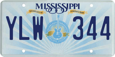 MS license plate YLW344