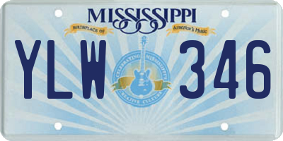 MS license plate YLW346