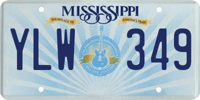 MS license plate YLW349