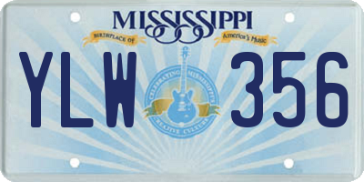 MS license plate YLW356