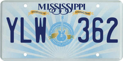 MS license plate YLW362