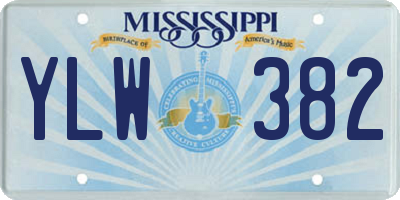 MS license plate YLW382