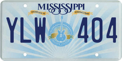MS license plate YLW404
